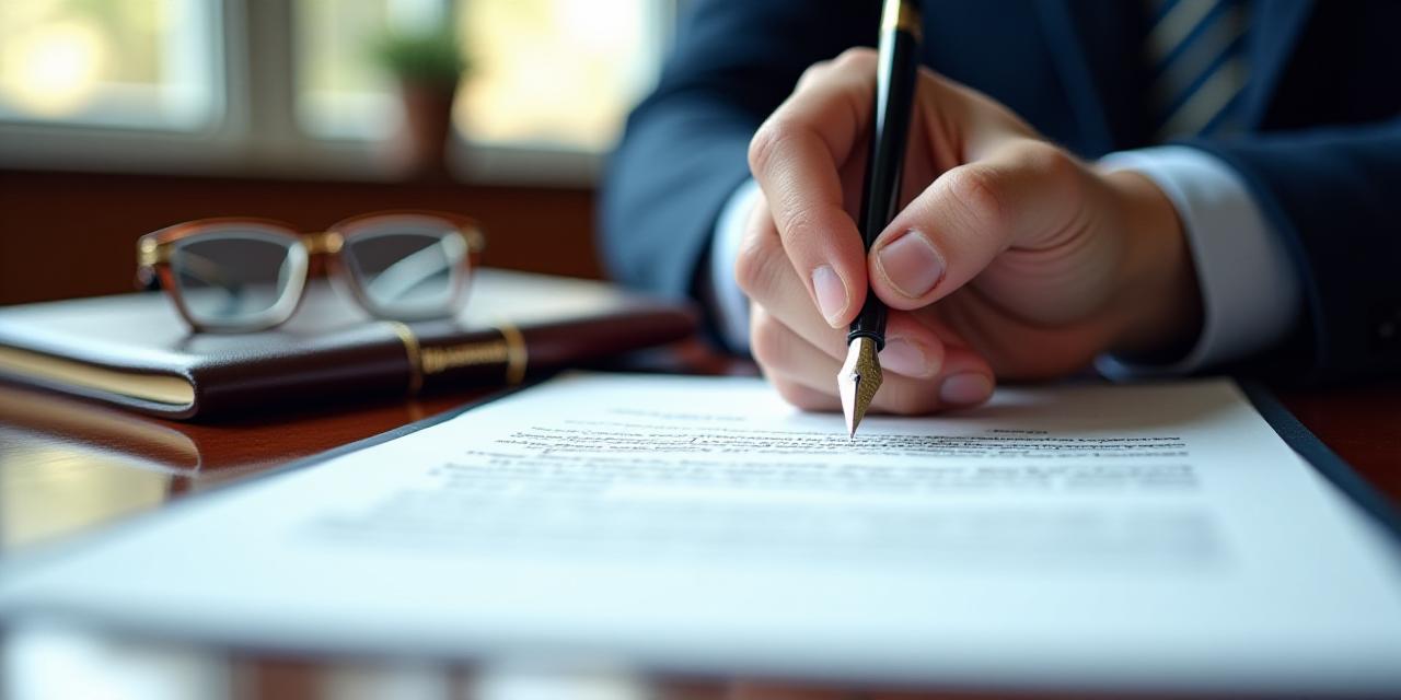 Close up of a professional signing a legal document representing Terms and Conditions
